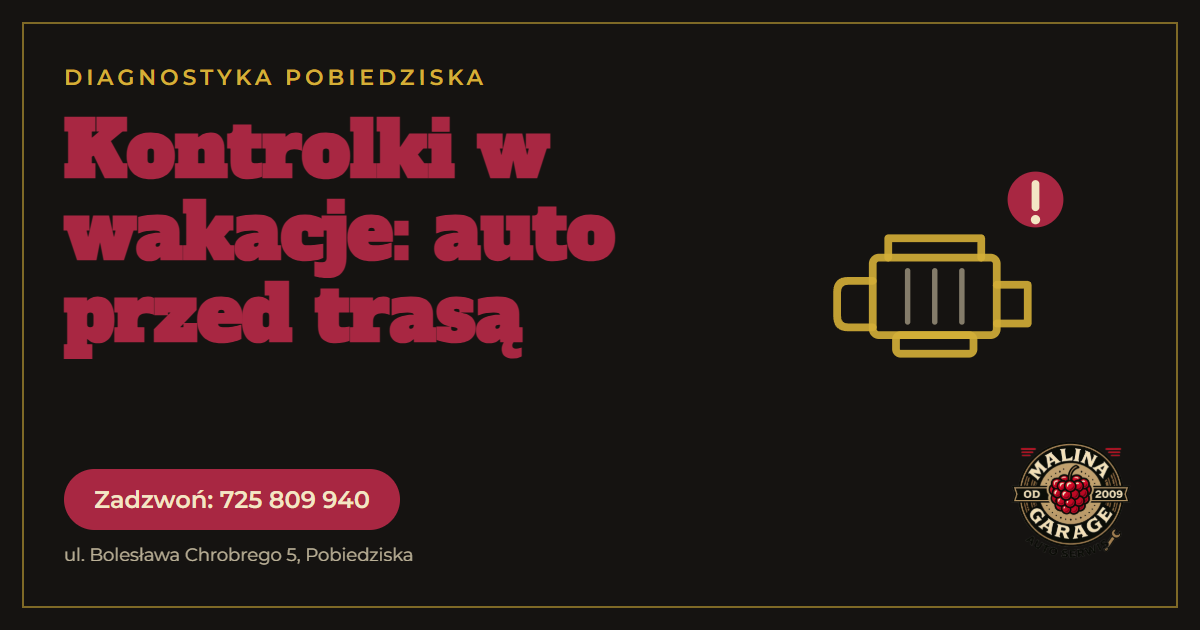 Kontrolka check engine i ESP przed wakacyjną trasą, diagnostyka komputerowa Malina Garage Pobiedziska